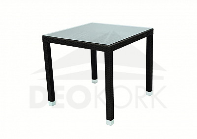 Záhradný ratanový stôl NAPOLI 80x80 cm (hnedá)