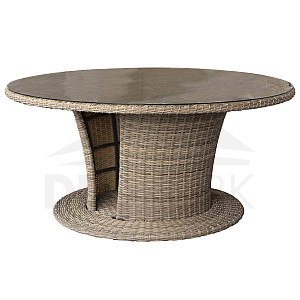 Ratanový stôl jedálenský BORNEO LUXURY priemer 160 cm (hnedá)